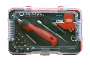 ZESTAW NARZĘDZI WKRĘTAK, PRZEDŁUŻKI, NASADKI 39 SZT MN-14-205 MODECO