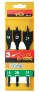 ZESTAW WIERTEŁ DO DREWNA ŁOPATKOWYCH 3SZT 16-20-25MM MODECO 