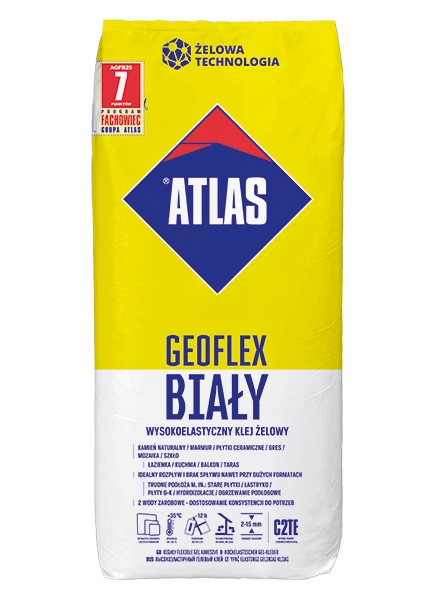 KLEJ ŻELOWY ELASTYCZNY "BIAŁY " GEOFLEX OP. 25 KG ATLAS