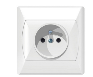 AKCENT 973 GNIAZDO POJEDYNCZE Z/U BIAŁE OSPEL