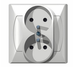 AKCENT 975 GNIAZDO PODWÓJNE Z UZIEMIENIEM BIAŁE OSPEL