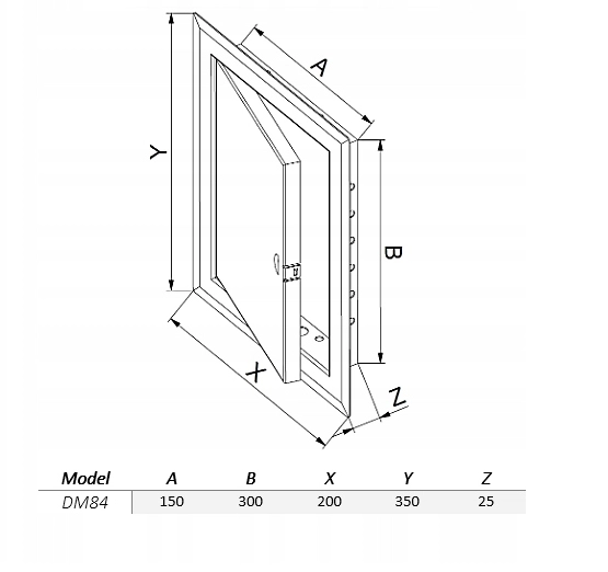 DRZWICZKI REWIZYJNE METALOWE 15X30CM DM84 AWENTA