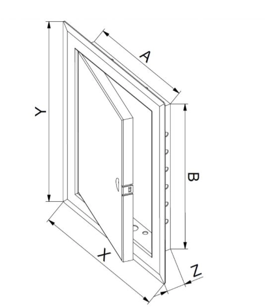 DRZWICZKI REWIZYJNE METALOWE 25X30CM DM90 AWENTA
