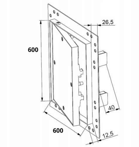 KLAPA REWIZYJNA ALUMINIOWA Z PŁYTĄ GK 60x60CM KRAL15 AWENTA