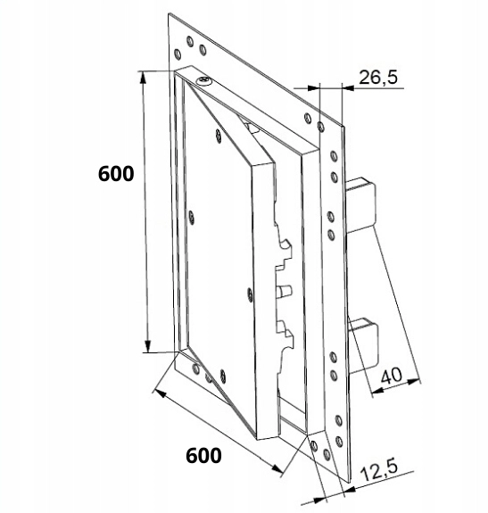 KLAPA REWIZYJNA ALUMINIOWA Z PŁYTĄ GK 60x60CM KRAL15 AWENTA