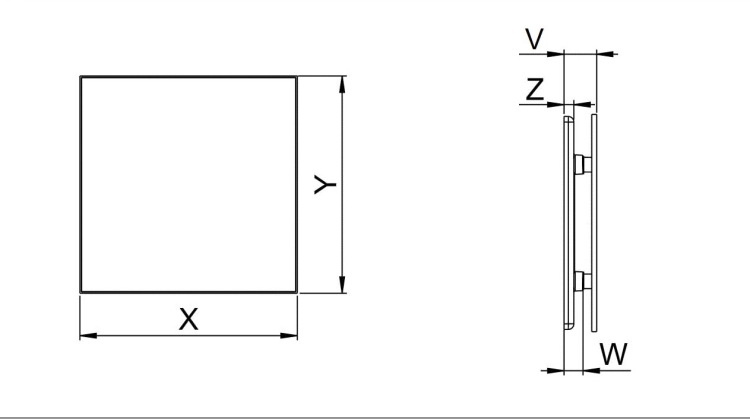 PANEL WENTYLATORA TRAX SZKŁO CZARNY MAT FI125 PTGB125M AWENTA