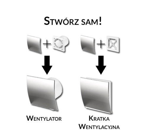PANEL WENTYLATORA TRAX SZKŁO BIAŁY MAT FI125 PTG125 AWENTA