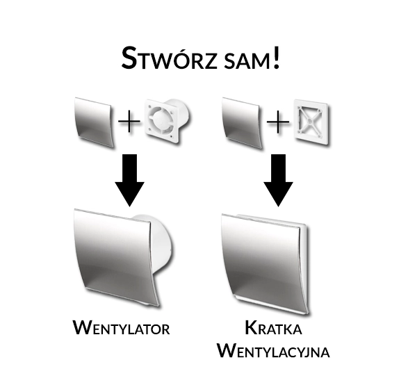 PANEL WENTYLATORA TRAX SZKŁO BIAŁY MAT FI125 PTG125 AWENTA