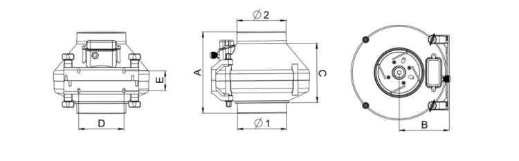 WENTYLATOR KANAŁOWY PROMIENIOWY FI 100 WP100 AWENTA