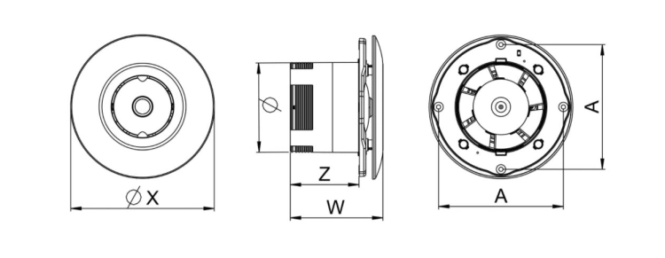 WENTYLATOR SUFITOWY ORBIT FI150 WXO150T AWENTA