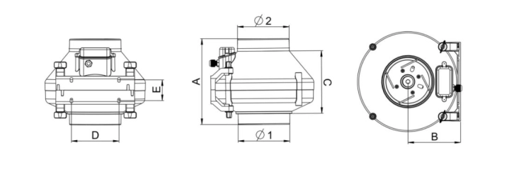 WENTYLATOR KANAŁOWY PROMIENIOWY FI 125 WP125 AWENTA