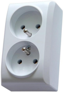 GNIAZDO NATYNKOWE PODWÓJNE Z UZIEMIENIEM BIS 337 OSPEL