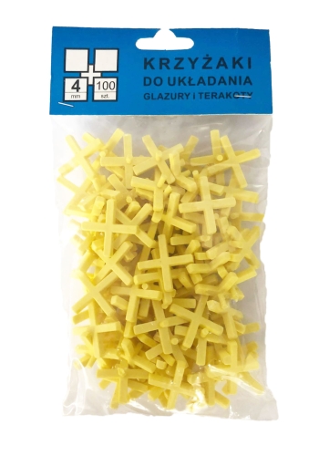 KRZYŻYKI DYSTANSOWE 4MM/100SZT MJ PLASTIK