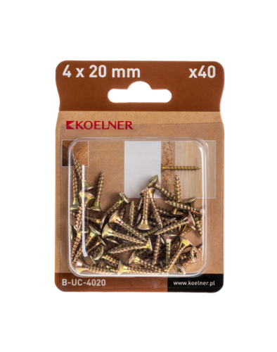 WKRĘTY DO DREWNA UTWARDZANE 4X20MM 40SZT KOELNER