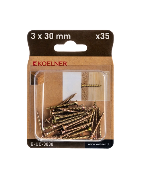 WKRĘTY DO DREWNA UTWARDZANE 3x30MM 35SZT KOELNER