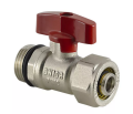 ZAWÓR KULOWY MINI Z KOŃCÓWKĄ PEX/AL 16X2MM FERRO