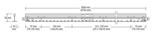 PROFIL GŁÓWNY 24X38MM DŁ. 3,6M GK AMF VENTATEC