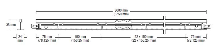 PROFIL GŁÓWNY 24X38MM DŁ. 3,6M GK AMF VENTATEC