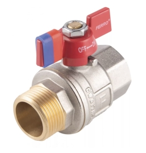 ZAWÓR KULOWY MOTYLOWY JEDNONYPLOWY 1/2" KMS11 FERRO