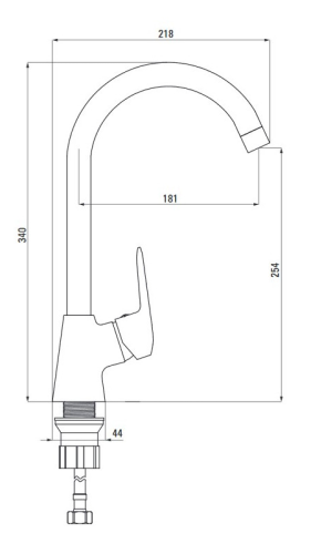 BATERIA BORO ZLEWOZMYWAKOWA Z WYLEWKĄ U CHROM BMO 062M DEANTE