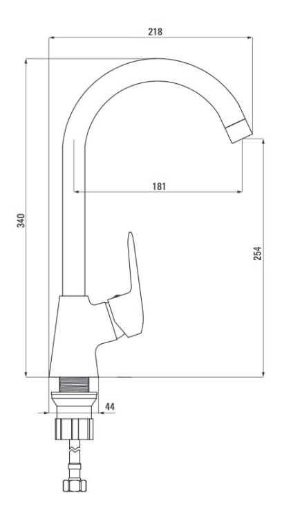 BATERIA BORO ZLEWOZMYWAKOWA Z WYLEWKĄ U CHROM BMO 062M DEANTE
