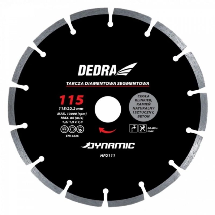 TARCZA DIAMENTOWA SEGMENTOWA 125MM HP2112 DEDRA