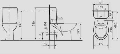 DESKA SEDESOWA Z PCV MADALENA/CLEO A801314N04 ROCA