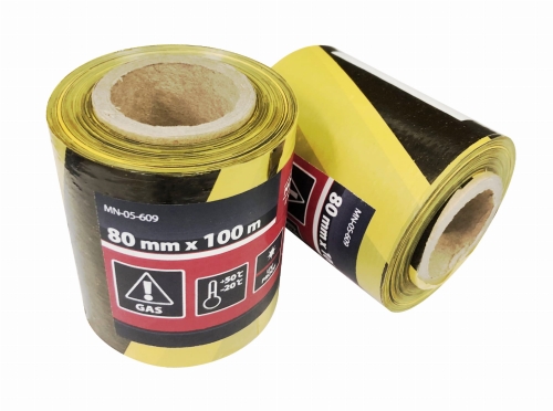 TAŚMA OSTRZEGAWCZA ŻÓŁTO-CZARNA 80 MM - 100 MB WKRĘT-MET