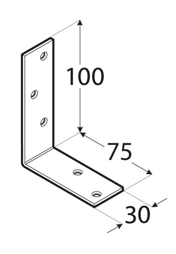 ŁĄCZNIK BUDOWLANY KB1 100X75X30 KĄTOWNIK BELKI DOMAX