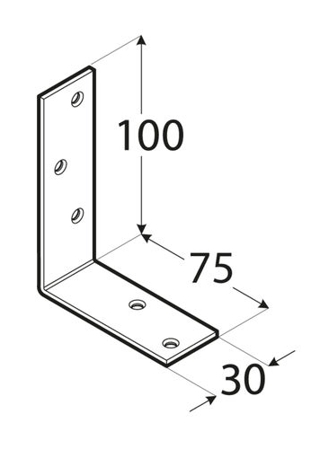 ŁĄCZNIK BUDOWLANY KB1 100X75X30 KĄTOWNIK BELKI DOMAX