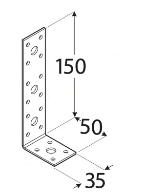 KĄTOWNIK ŁĄCZNIKOWY KL3 50X150X35 DOMAX