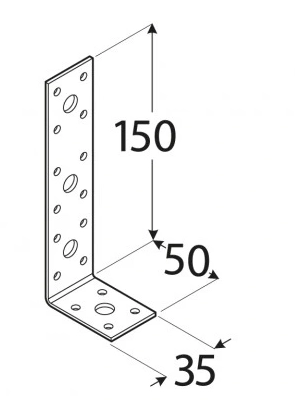 KĄTOWNIK ŁĄCZNIKOWY KL3 50X150X35 DOMAX