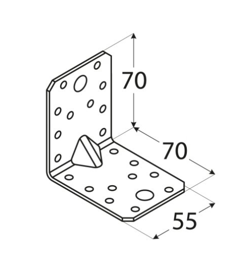 KĄTOWNIK ŁĄCZNIKOWY KP4 70X70X55X2.5 DOMAX