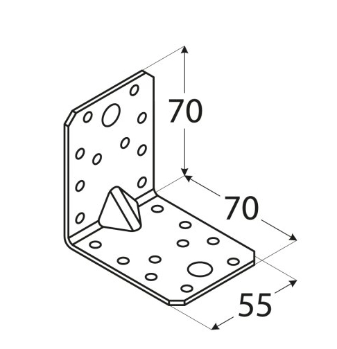 KĄTOWNIK ŁĄCZNIKOWY KP4 70X70X55X2.5 DOMAX