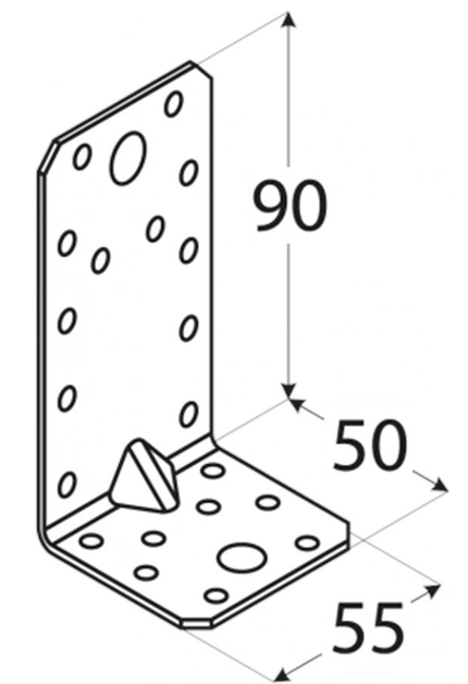 KĄTOWNIK Z PRZETŁOCZENIEM KP3 90X50X55X2,5 DOMAX