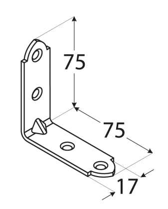 KĄTOWNIK WĄSKI KW4 75X75X17 DOMAX