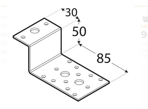 ŁĄCZNIK LZ2 85X50X55X2,5 DOMAX