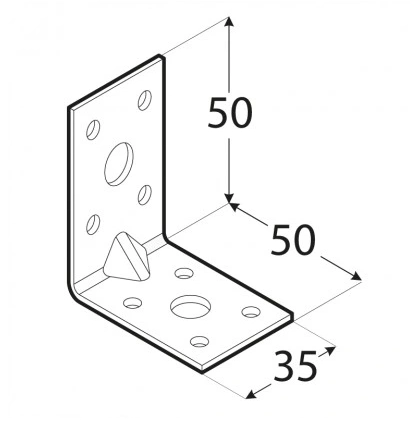 KĄTOWNIK Z PRZETŁOCZENIEM KPL5 50X50X35X2 DOMAX
