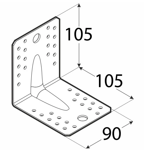 KĄTOWNIK Z PRZETŁOCZENIEM KPL2 105X105X90 DOMAX