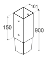 PODSTAWA SŁUPA WBIJANA PSG100 101X900X2,0 DOMAX