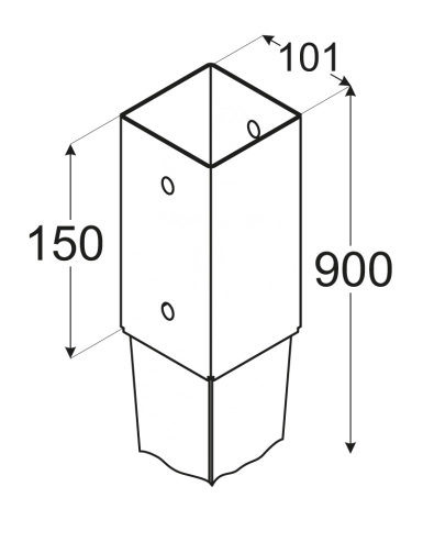 PODSTAWA SŁUPA WBIJANA PSG100 101X900X2,0 DOMAX