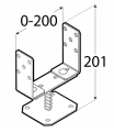 PODSTAWA SŁUPA REGULOWANA PSR60 200X136X4,0 MM DOMA