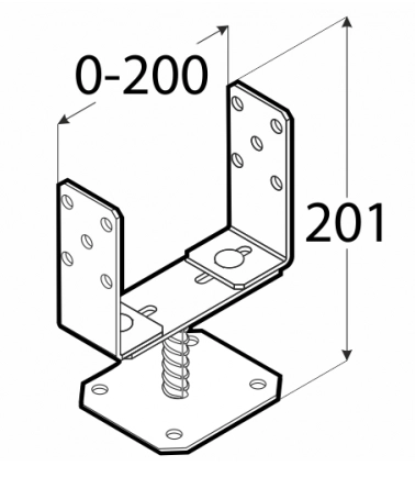 PODSTAWA SŁUPA REGULOWANA PSR60 200X136X4,0 MM DOMA
