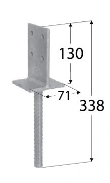 PODSTAWA SŁUPA DO WMUROWANIA PSW70 70X130 DOMAX