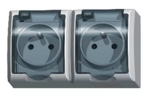 GNIAZDO PODWÓJNE Z UZIEMIENIEM WIECZKO PRZEZROCZYSTE FALA GNH-2HZ/00/D OSPEL