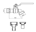 ZAWÓR KULOWY OGRODOWY 1/2" Z ADAPTERAMI CHROM VFA152L DEANTE