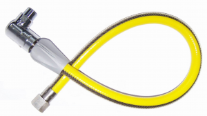 WĄŻ W OPLOCIE DO GAZU 1/2" Z ZAWOREM SZYBKOZŁĄCZE 100CM HYDROLAND