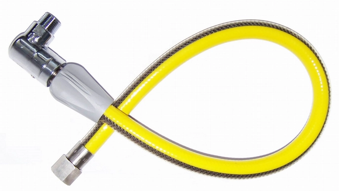 WĄŻ W OPLOCIE DO GAZU 1/2 ' Z ZAWOREM SZYBKOZŁĄCZE 100CM HYDROLAND
