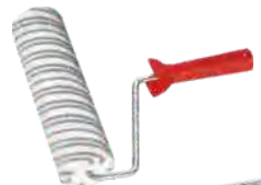 WAŁEK POLIAKRYL SREBRNY PASEK Z RĄCZKĄ 25CM COLOR EXPERT 