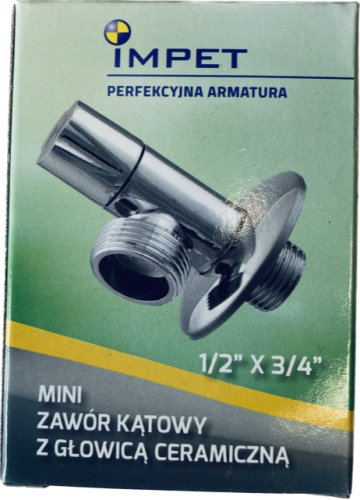 ZAWÓR KĄTOWY MINI Z GŁOWICĄ CERAMICZNĄ 1/2"x3/4" IMPET